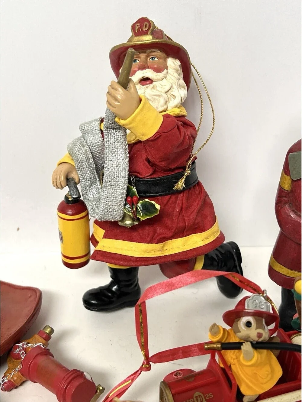 6 Fireman Firefighter Christmas Ornaments Figurine Hallmark Dept 56 Kurt Adler